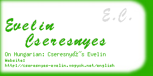 evelin cseresnyes business card